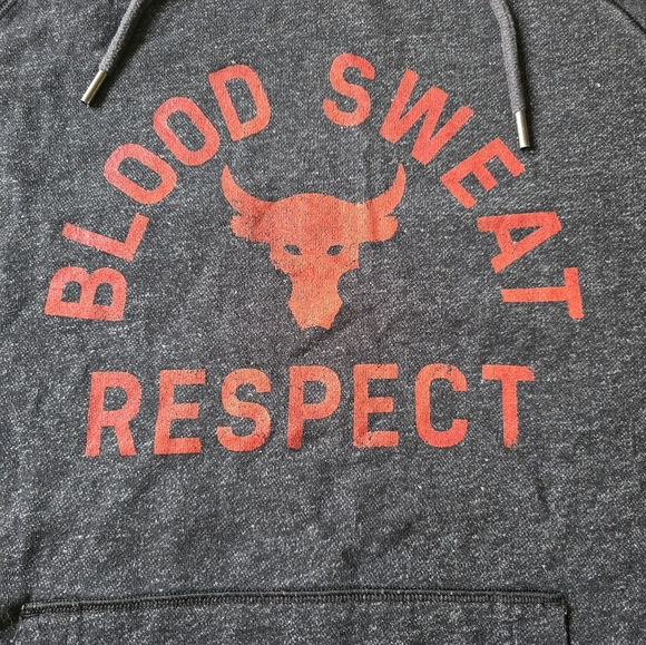 Under Armour Project Rock Blood Sweat Respect Short Sleeve Hoodie Size Large - Picture 4 of 10